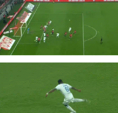 神之一脚:法甲现天外飞仙绝平世界波,现场视角还原,太丝滑了